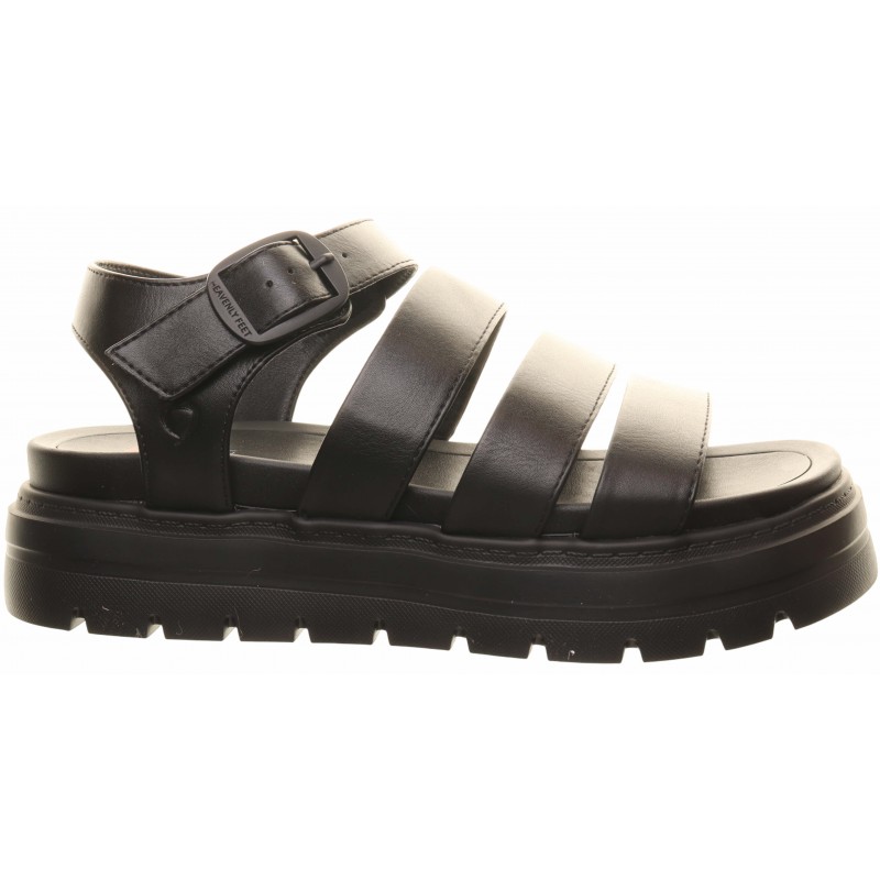 Heavenly Feet Black 5 Strap Chunky Sandal