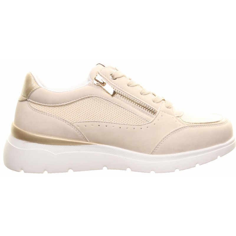 Heavenly Feet Beige Zip Wedge Casual