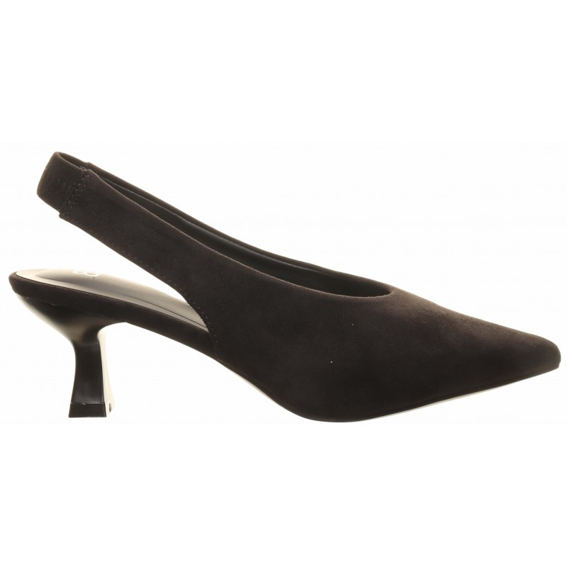 Black High Cut Kitten Heels