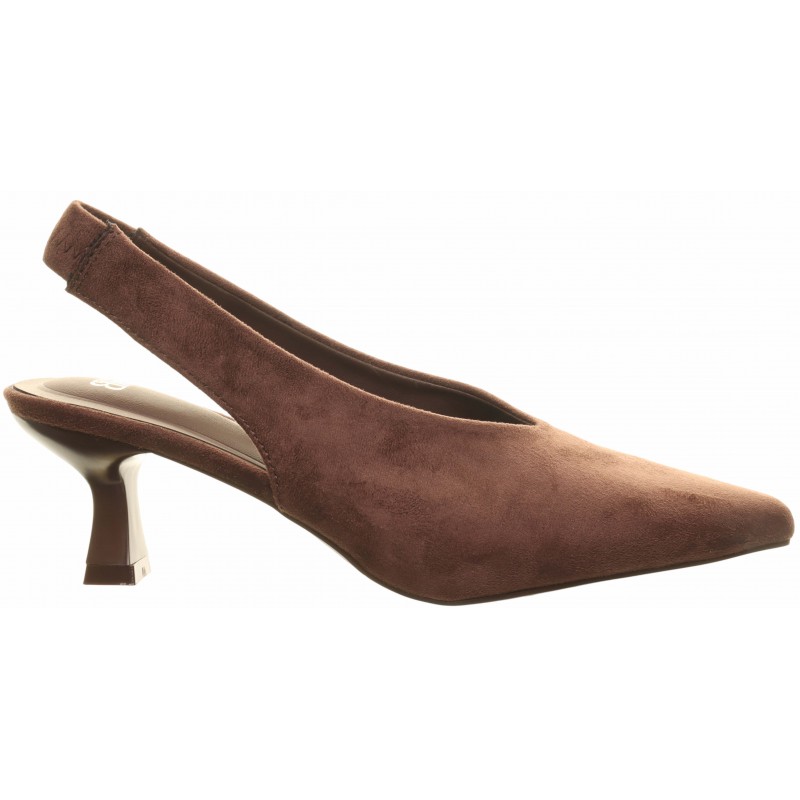 Brown High Cut Kitten Heels