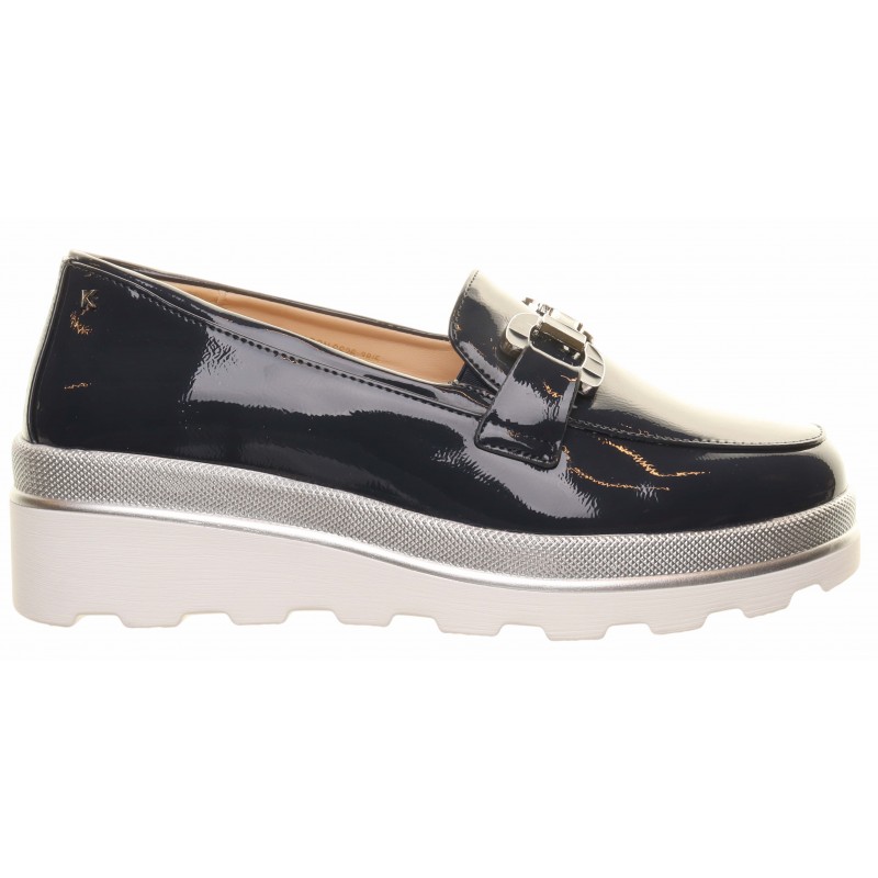 Kate Appleby Navy Wedge Trim Loafer