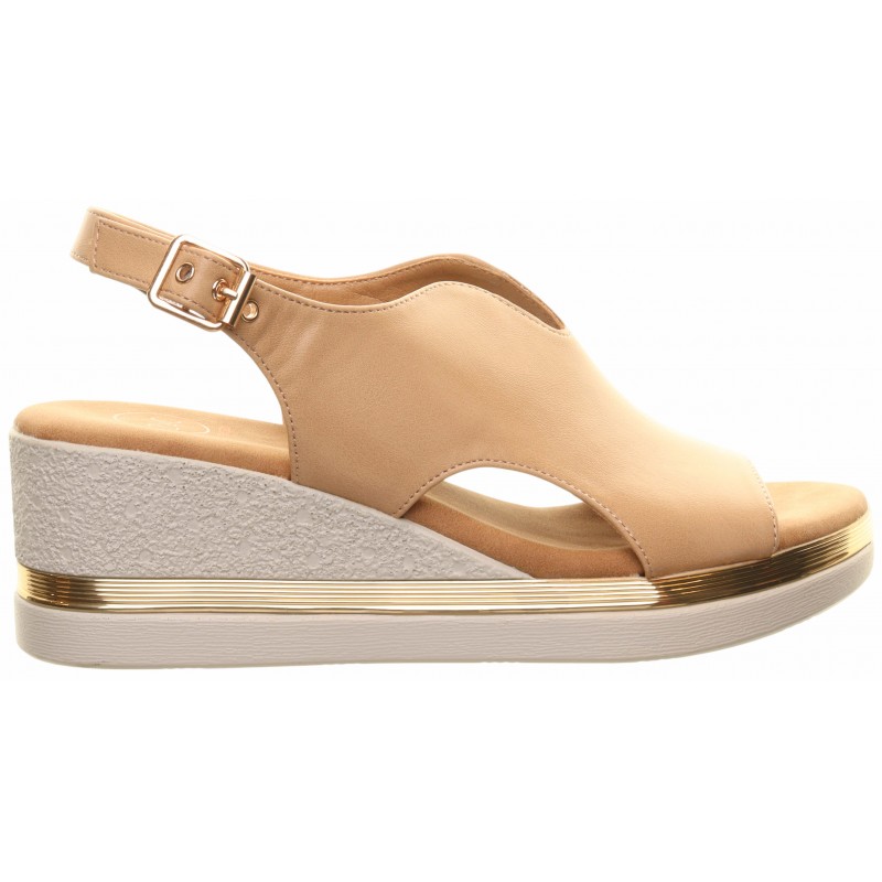 Zanni & Co Beige Gold Insert Wedge Sandals