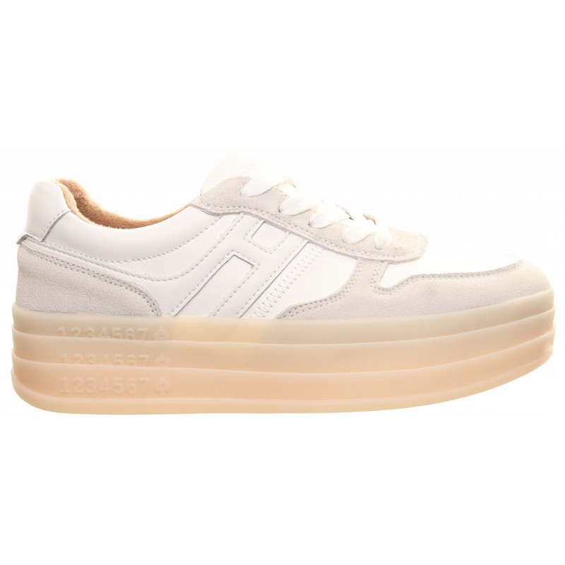Drilleys Beige High Platform Trainer