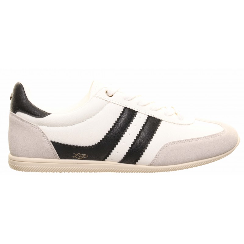Tommy Bowe White Black Low Profile L Stripe Trainer