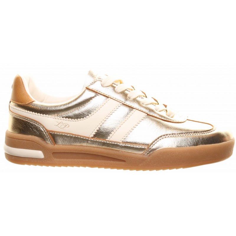 Tommy Bowe Gold L Stripe Gum Sole Trainer