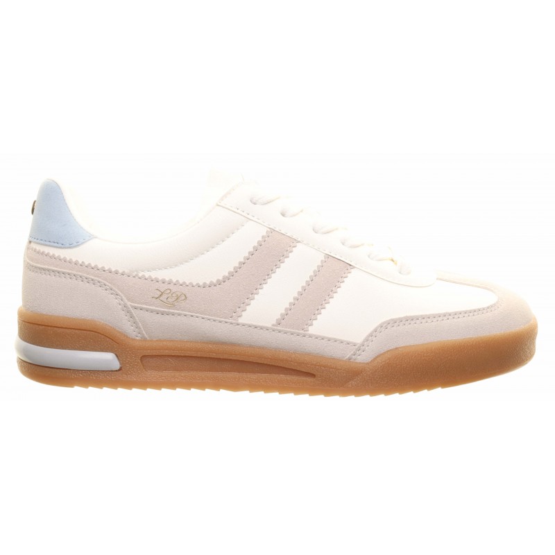 Tommy Bowe Beige L Stripe Gum Sole Trainer