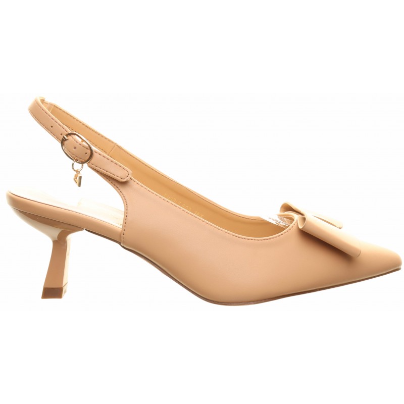 Una Healy Nude Kitten Heel Bow Trim Courts