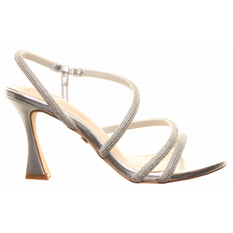 Una Healy Silver Diamante Strappy Sandal