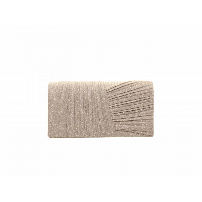 Gold Pleated Glimmer Clutch Bag