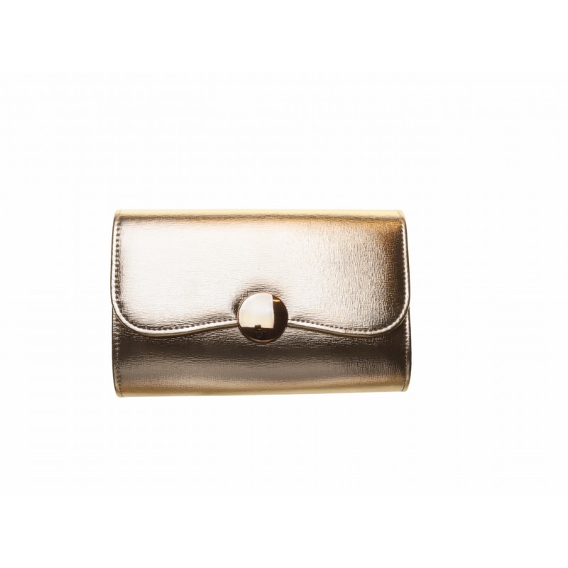 Gold Dome Button Clutch  Bag