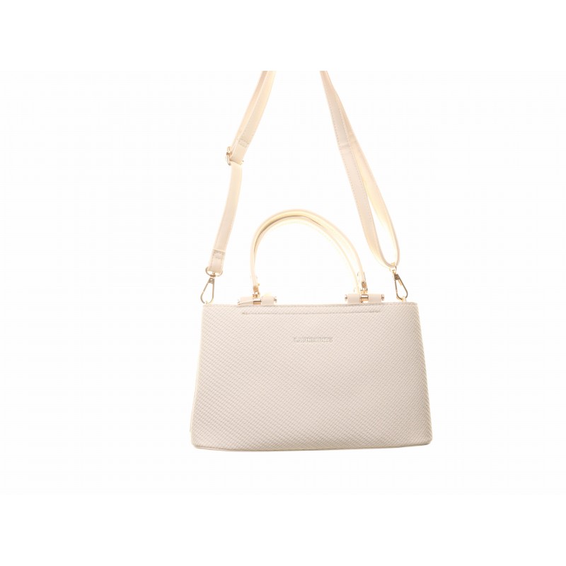 Beige Hessian Effect Medium Bag
