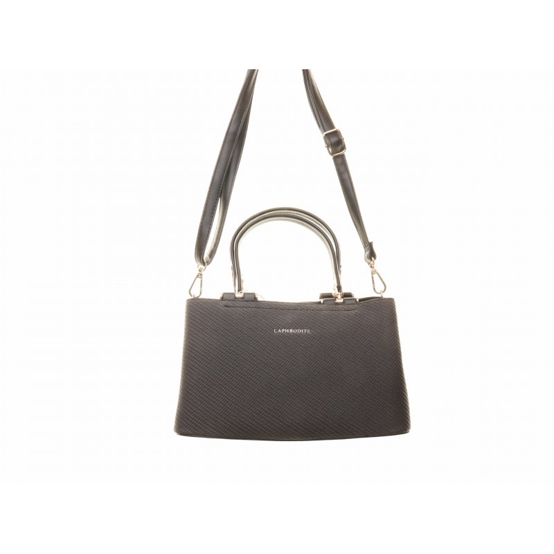 Black Hessian Effect Medium Bag