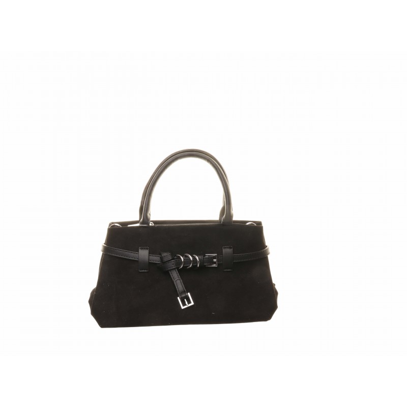 Black Three Ring Detail Medium Bag