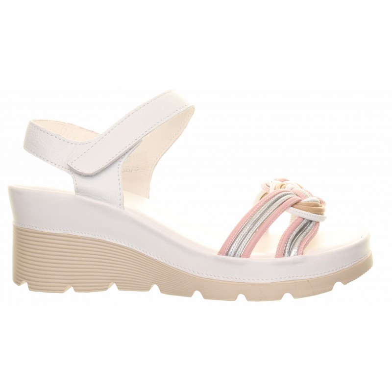 Patrizo Como White Pink Wedge Sandal