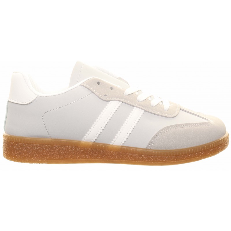 Blue Two Stripe Gum Sole Trainer
