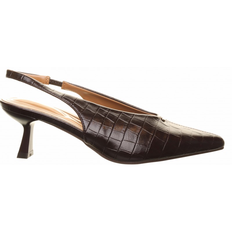 Brown Instep Trim Sling Back Courts