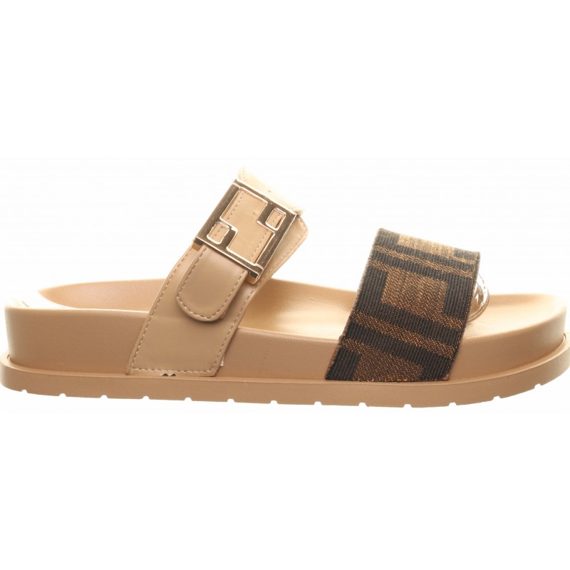 Beige Two-tone Fabric Sliders