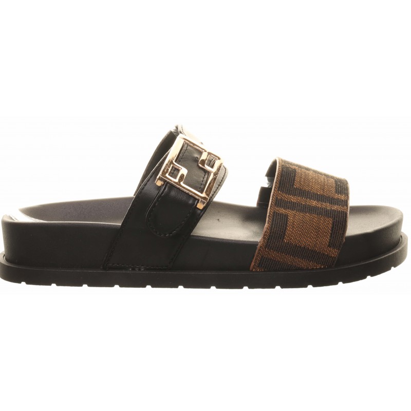 Black Two-tone Fabric Sliders