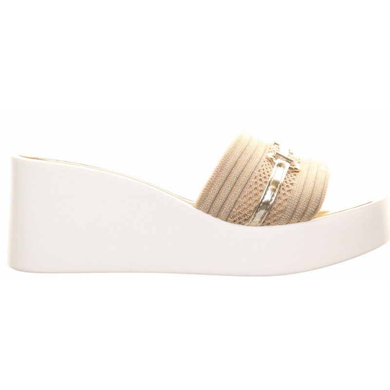 Beige Snaffle Trim Wedges