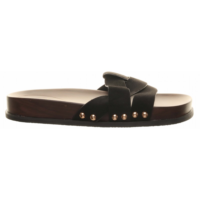 Black Strap Foldover Sliders