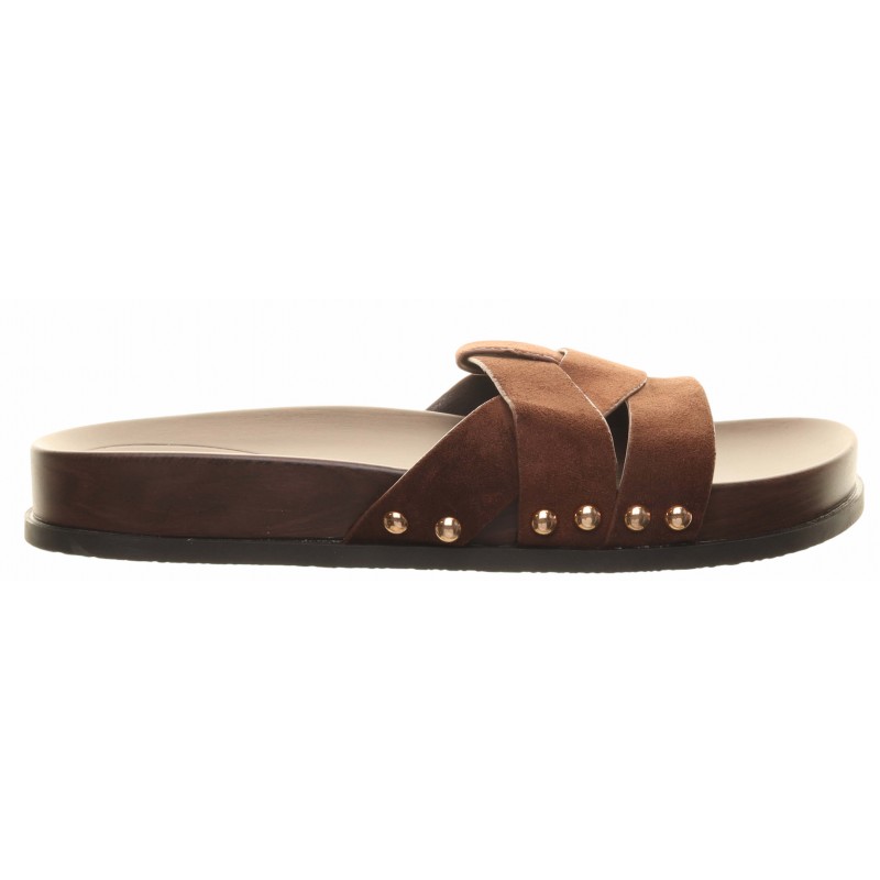 Brown Strap Foldover Sliders