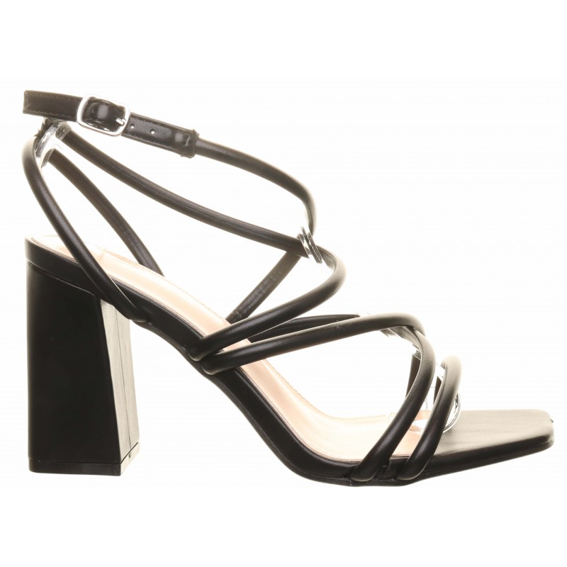 Black Block Heel Strappy Sandals