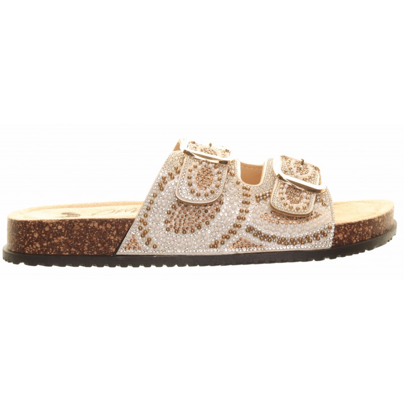 Gold Omg Gem Covered Footbed Sandals