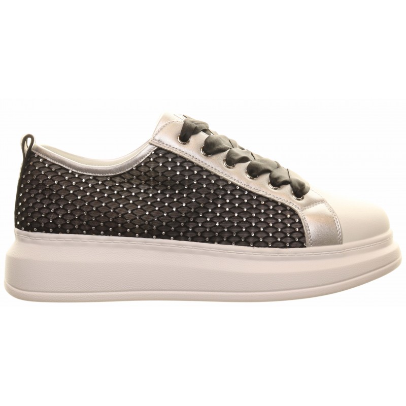 Una Healy Black Mesh Overlay Wedge Trainer