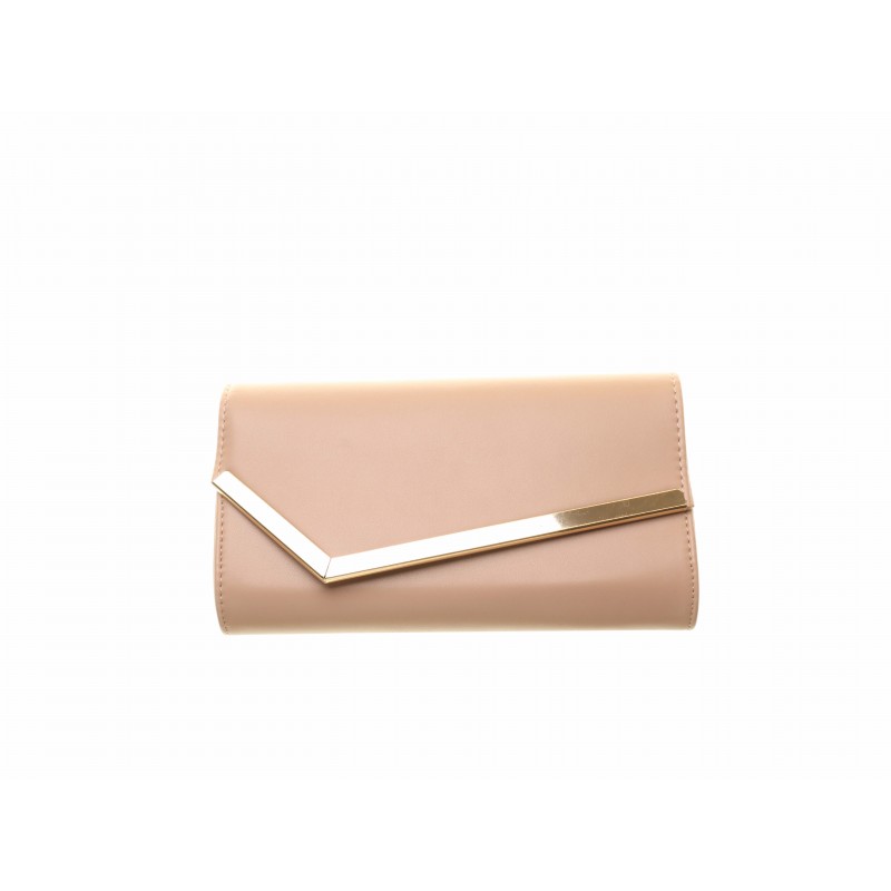 Nude Gold Bar Clutch Bag