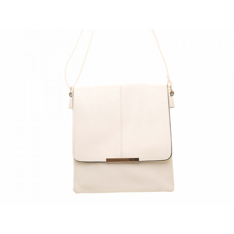 White Flap Over Cross Body Bag
