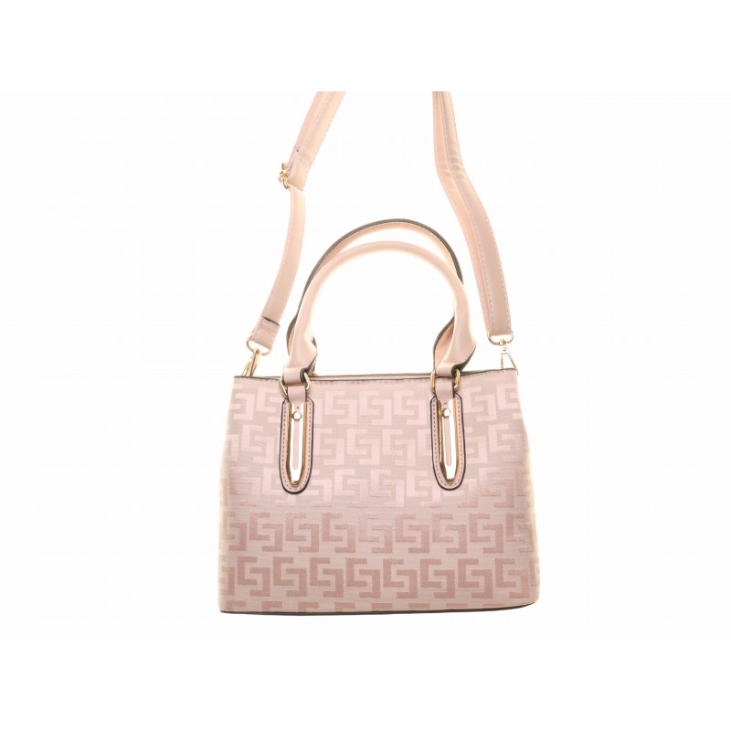 Pink Printed Fabric Handbag