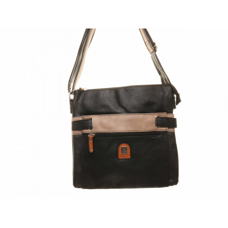 Black Two Tone Cross Body Bag
