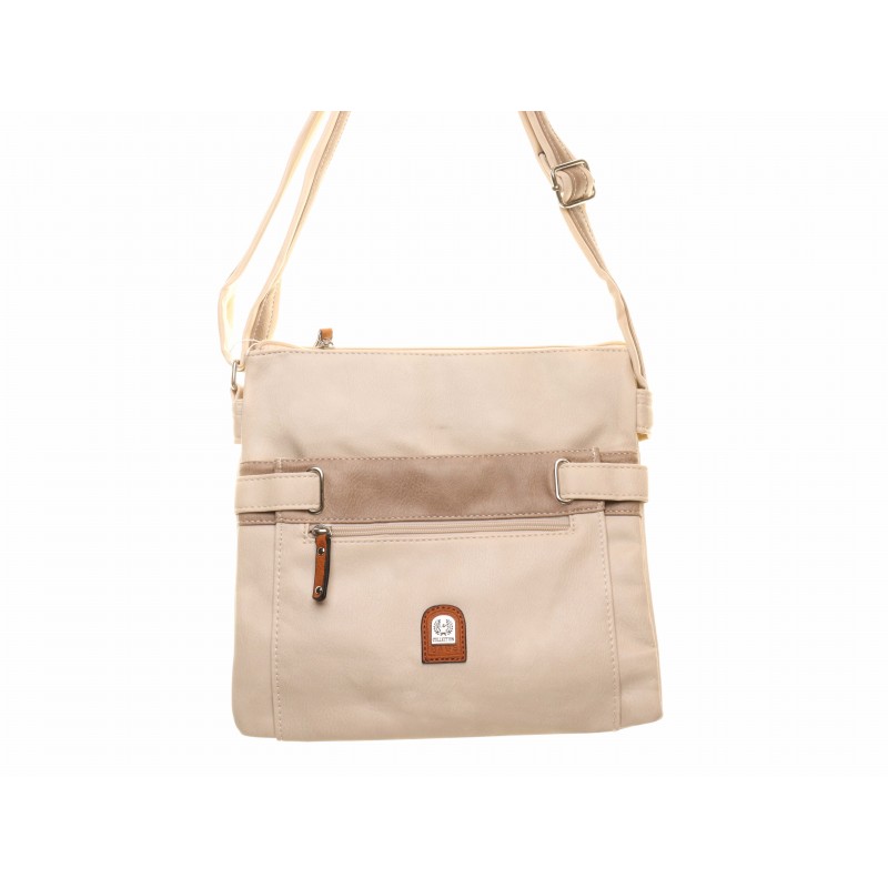 Beige Two Tone Cross Body Bag