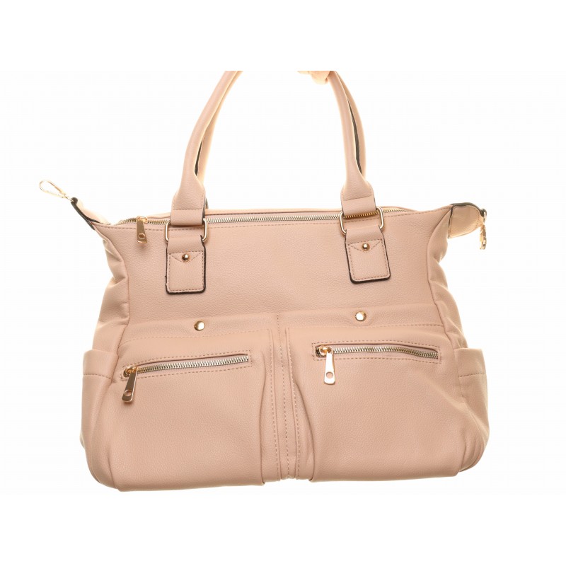 Beige Double Zip Bag