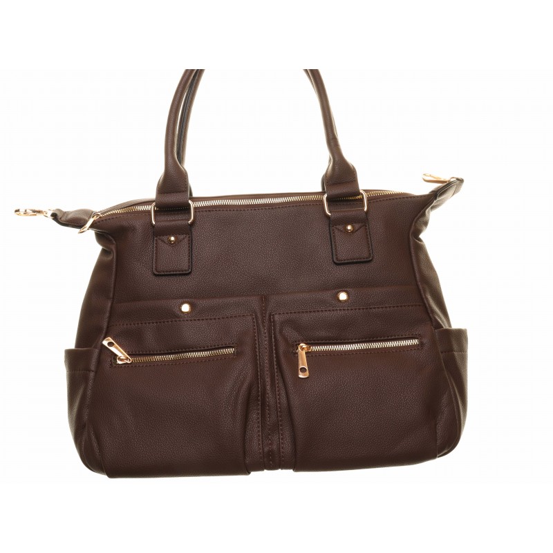 Brown Double Zip Bag