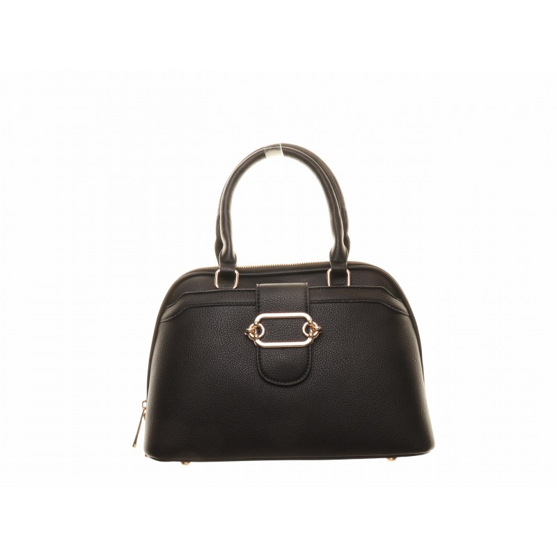 Black Front Brooch Buckle Bag