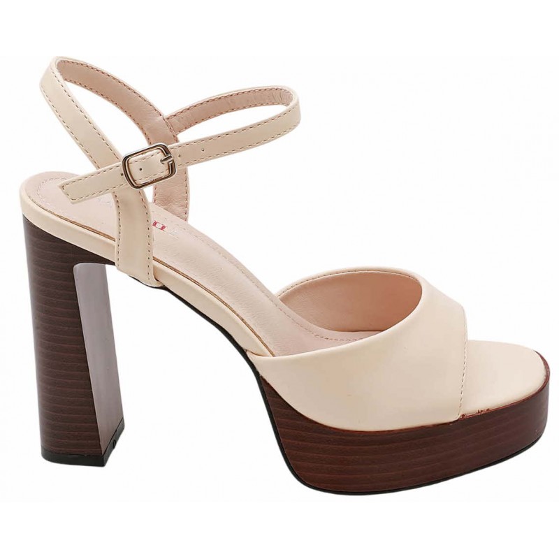 Wood Effect Platform Sandals