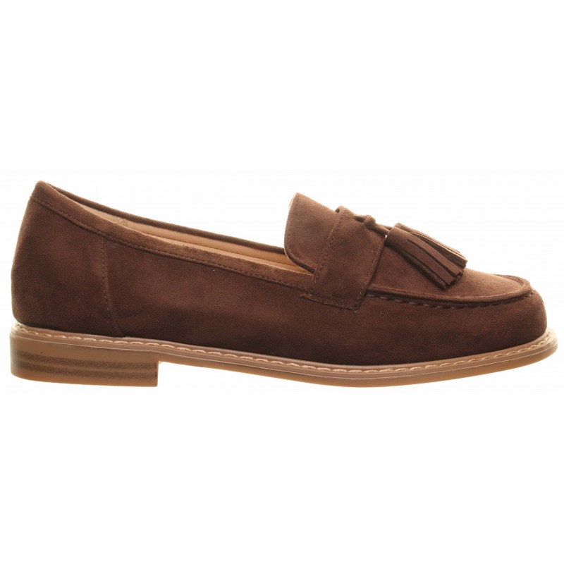 Brown Flat Suedette Tassel Loafer