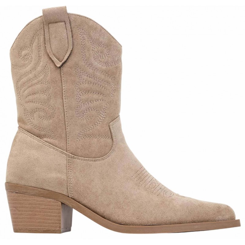 Stitch Detail Cowboy Ankle Boots