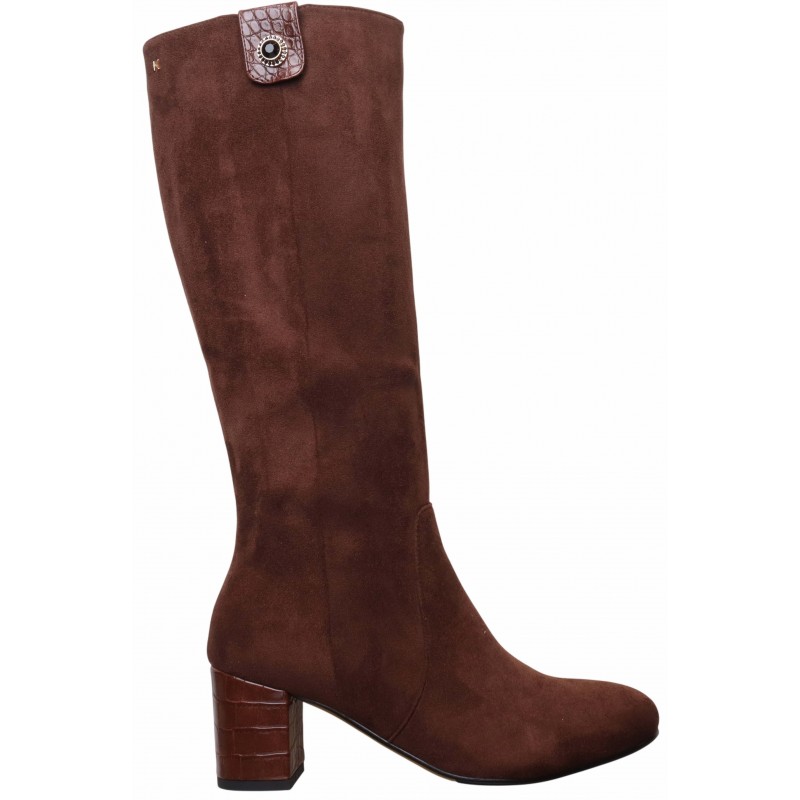 Kate Appleby Tan Knee High Croc Heel Boots