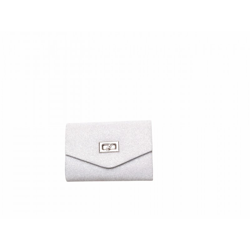Silver Clip Trim Mini Clutch Bag