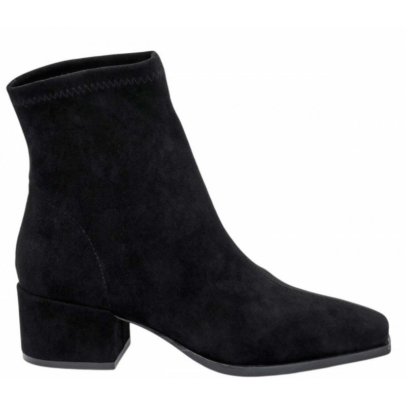 Stretch Block Heel Ankle Boots